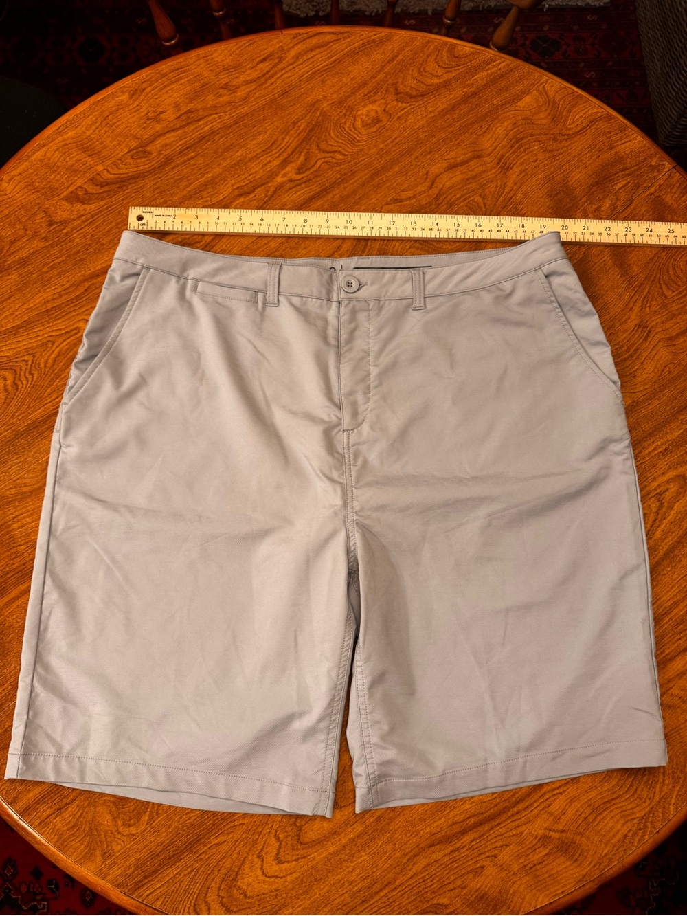 johnnie-O Light Gray Flat-Front Performance Shorts
